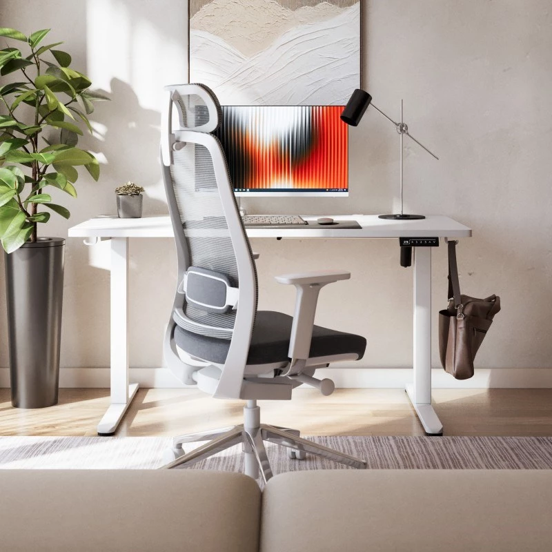 Secretária mark adler Leader 7.3 branca — estação de trabalho ergonómica de altura ajustável