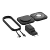 Estação de carregamento sem fios 2 em 1 Belkin BOOSTCHARGE PRO QI2 WIZ026VFBK — carregamento rápido sem fios para smartphone e auscultadores
