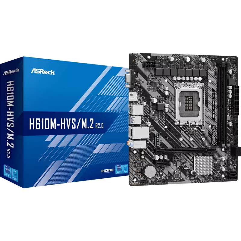 ASRock H610M-HVS/M.2 R2.0 DDR4 LGA1700 placa-mãe Micro-ATX