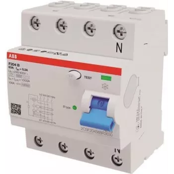 ABB Stotz S&J Interruptor diferencial tipo B 4P 63A,300mA,3kA,4TE F204B-63/0,3-4TE (2CSF204568R3630)