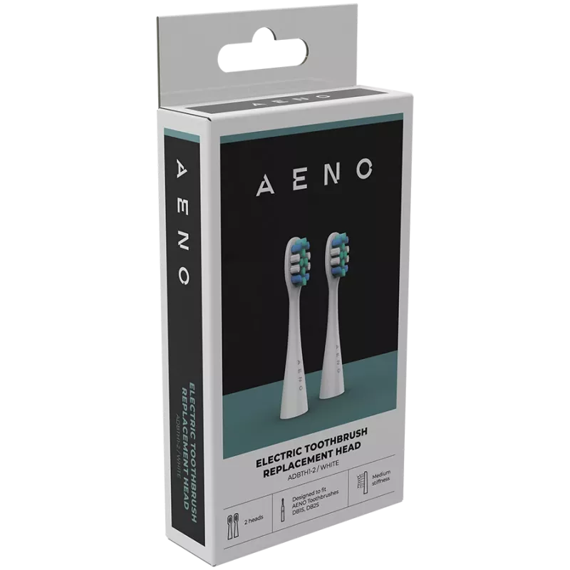 Cabeças de escova de substituição AENO, Branco, cerdas Dupont, 2 unid. no conjunto (para ADB0001S/ADB0002S)