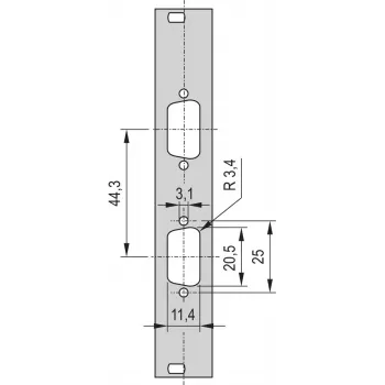 SCHROFF Painel frontal SUB-D com abertura - PAINEL FRONTAL 3HE 4TE 2X9 DC (30118336)