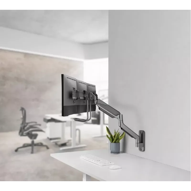 Braço de monitor ajustável de parede Gembird MA-WA3-01 para 3 monitores