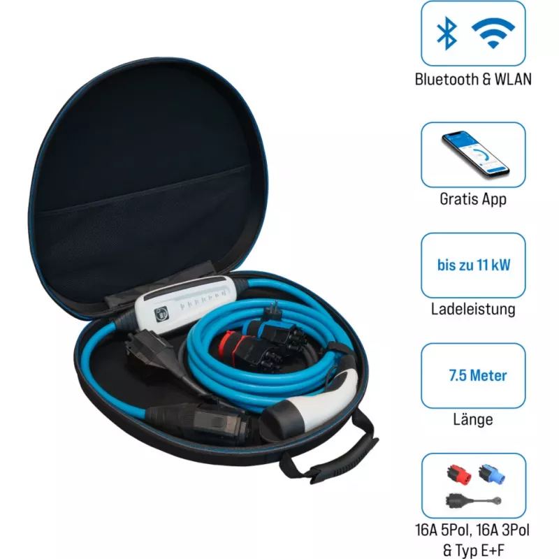 Cabo de carregamento NRGkick 16A 7,5 m conjunto Optimal 17701093 para carregamento de veículos elétricos