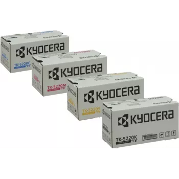Kyocera TK-5220 toner original multipack de 4, ciano/magenta/amarelo/preto (OPTK5220Set)