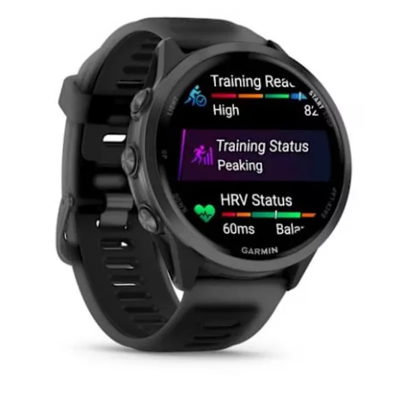 Smartwatch GARMIN Forerunner 570 — caixa de alumínio slate grey de 47 mm, pulseira de silicone preta translúcida