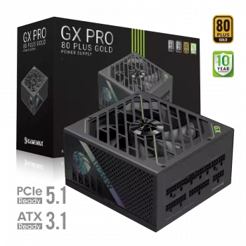 Fonte de alimentação Gamemax, 80 PLUS, Gold | GX PRO 1050G | 1050 W | totalmente modular