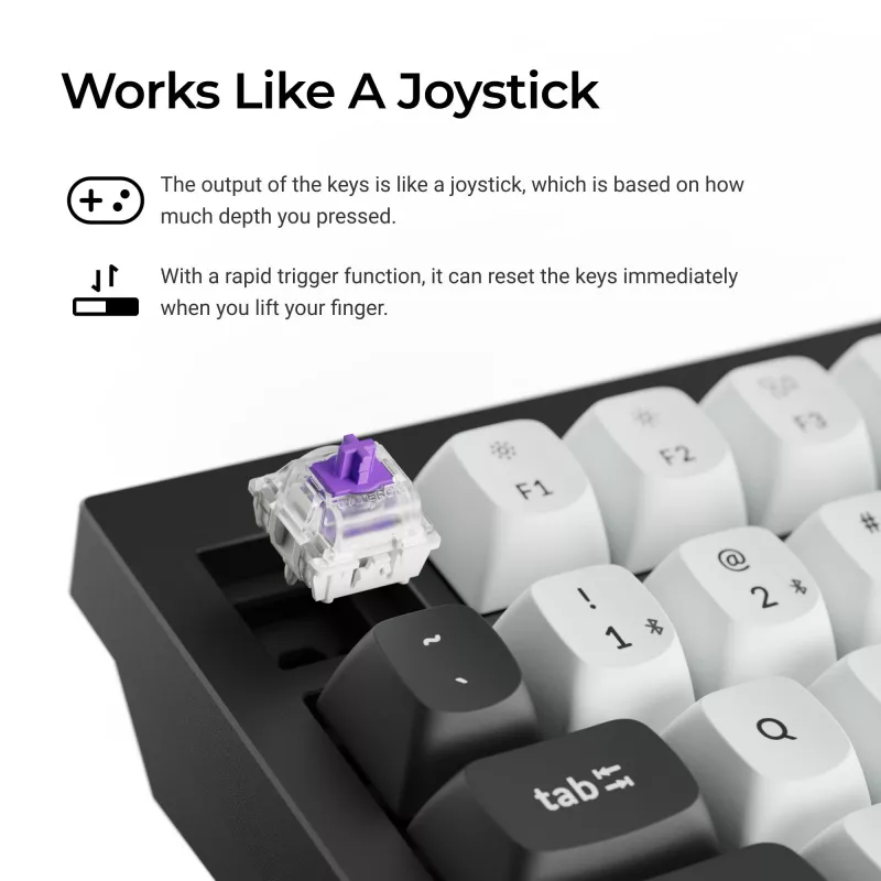Teclado mecânico Keychron Q6H-M1 sem fios RGB Carbon preto
