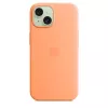 Capa de silicone Apple iPhone 15 com MagSafe – Orange Sorbet