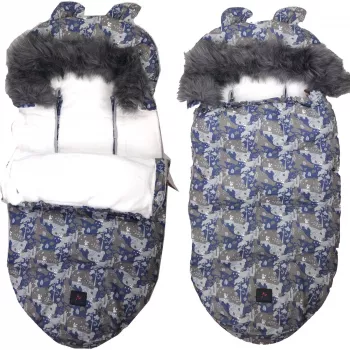 Saco de dormir para carrinho de bebé Extralink Kdiki com capuz com orelhas, 100 cm