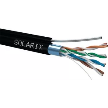 Cabo de rede Solarix SXKD-5E-FTP-PE-SAM RJ45 CAT5E 305 m preto