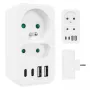 Power Splitter MACLEAN MCE249 F/W – 2 tomadas de rede (16A + 6A) e 4x USB (2x A, 2x C PD 20W)