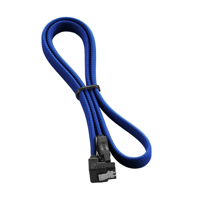 Cabo SATA CableMod ModMesh - Serial ATA 150/300/600 - SATA (M) em ângulo reto para SATA (M) - 60 cm - azul (CM-CAB-RSAT-N60KB-R)