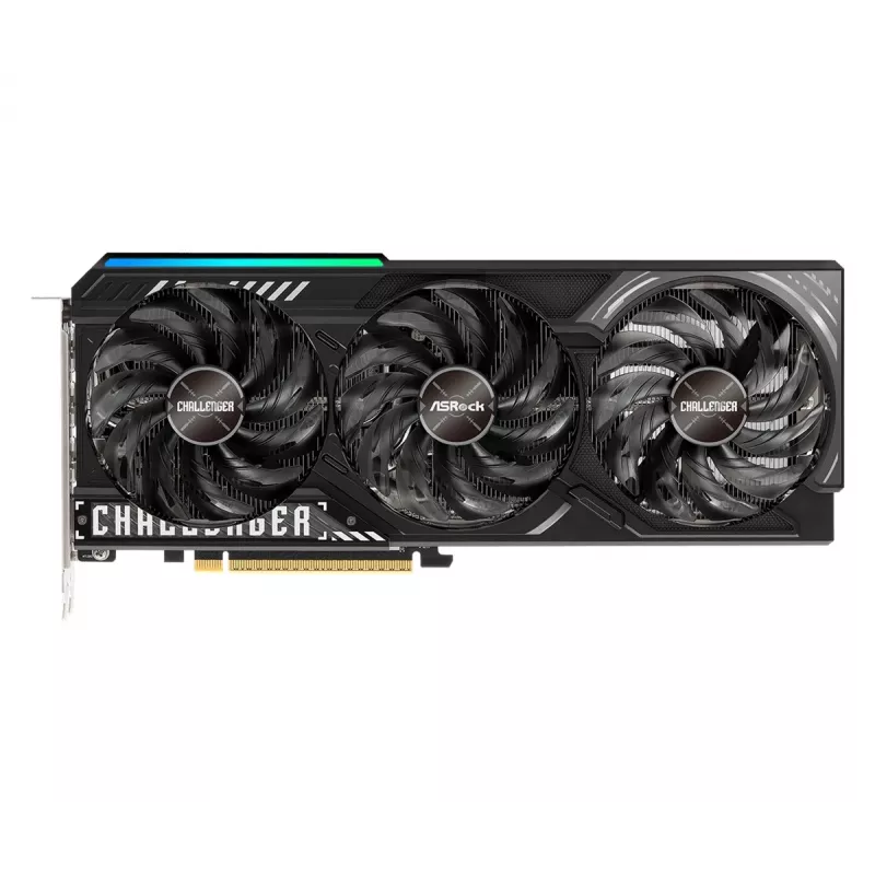 Placa gráfica ASRock Challenger Radeon RX 9070 XT — 16 GB GDDR6, 256 bits, PCIe 5.0, refrigeração ativa com 3 ventoinhas