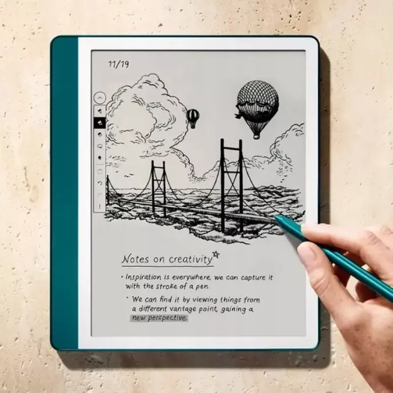 Amazon Kindle Scribe (2024) leitor de e-books 64 GB, 10,2" sem reflexos, Wi-Fi, sem anúncios no ecrã de bloqueio, com Premium Pen, Jade