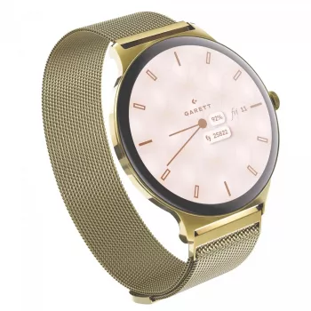 Smartwatch Garett Verona 2 dourado Mesh com Bluetooth e medidor de frequência cardíaca