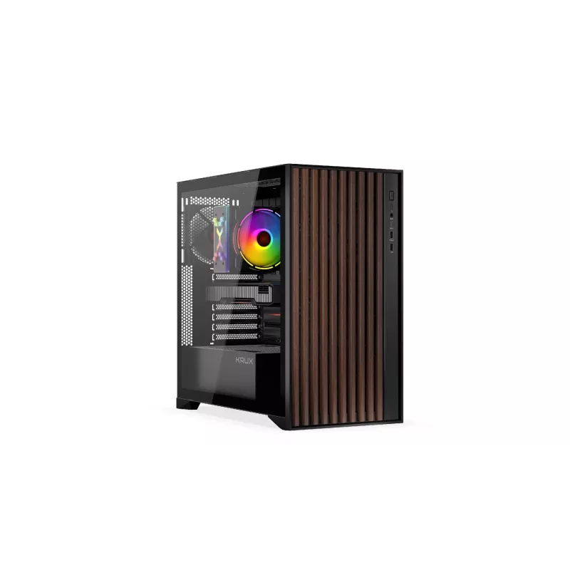 Caixa de computador KRUX Palum KRXD008 ATX preta — 2x baías de 3,5