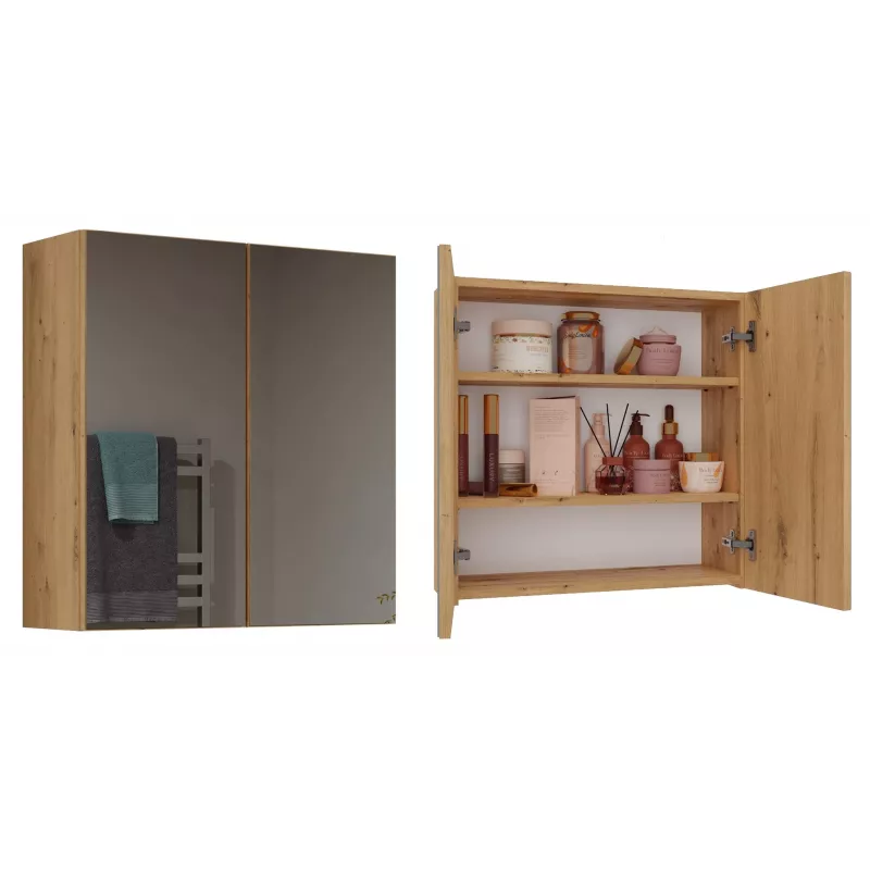 Top E Shop POLA 2DL ARTISAN armário de arrumação para casa de banho, carvalho