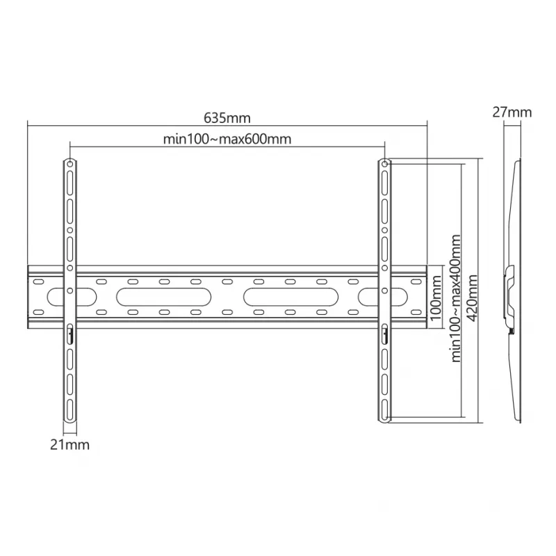 Sbox PLB-2546F-2 suporte de parede fixo para TV, 37-80 polegadas, até 45 kg, VESA 600x400
