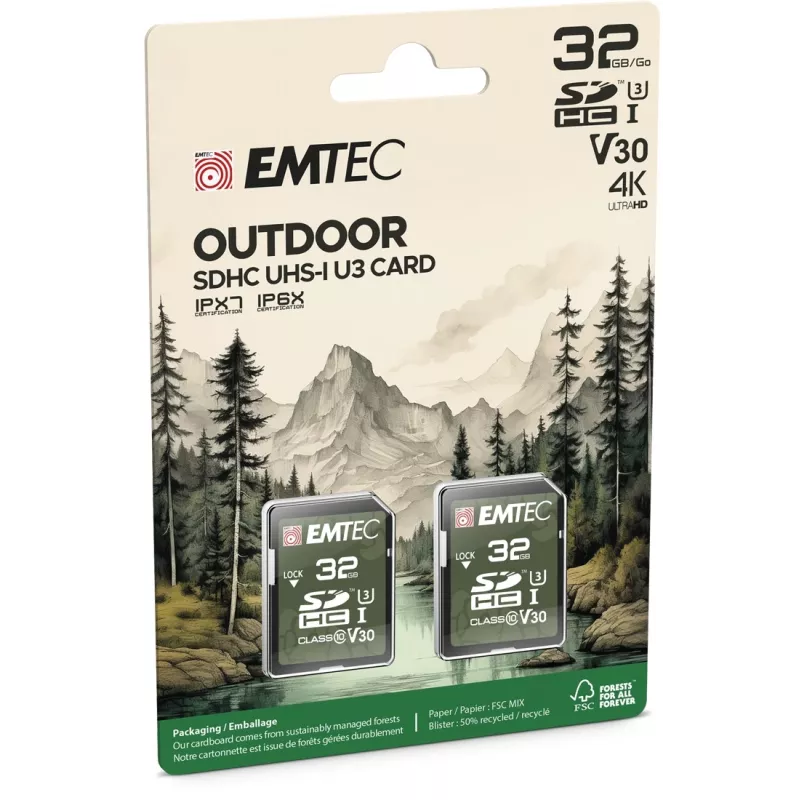 Cartão de memória Emtec 32GB UHS-I U3 V30 Outdoor ECMSD32GHC10ORP