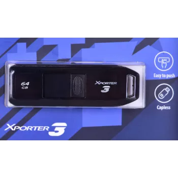Pen drive PATRIOT Xporter 64 GB USB Type-A 3.2 Gen 1 (deslizante, preto, 80 MB/s)