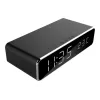 Despertador digital GEMBIRD DAC-WPC-01 com ecrã LCD, caixa de alumínio preto, alimentação elétrica