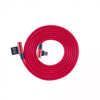 Sbox USB->Micro USB 90 M/M 1,5m USB-MICRO-90R vermelho morango
