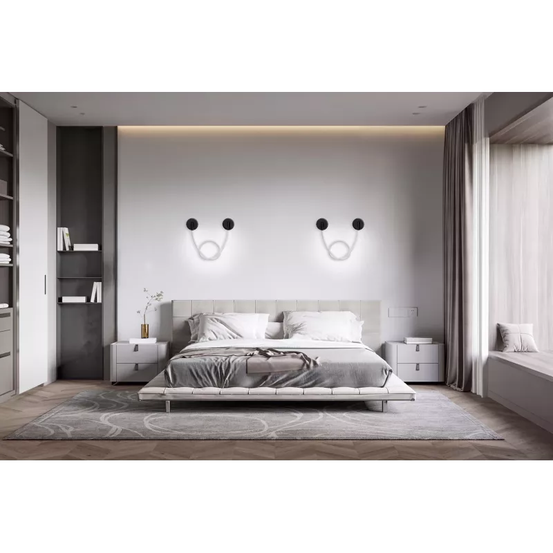 Aplique de parede LED ActiveJet AJE-CAMELIA NW — 2400 lm, 4000 K, 16 W, preto, 1580×120×65 mm, IP20