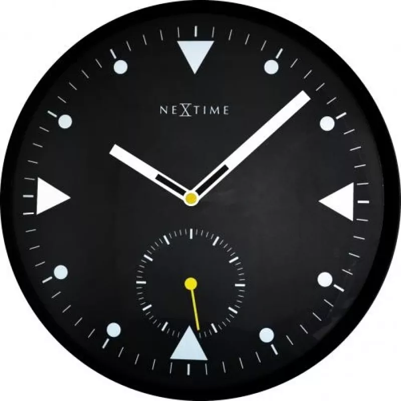 Relógio de parede NeXtime 3049 Serious Black, Ø32 cm, preto
