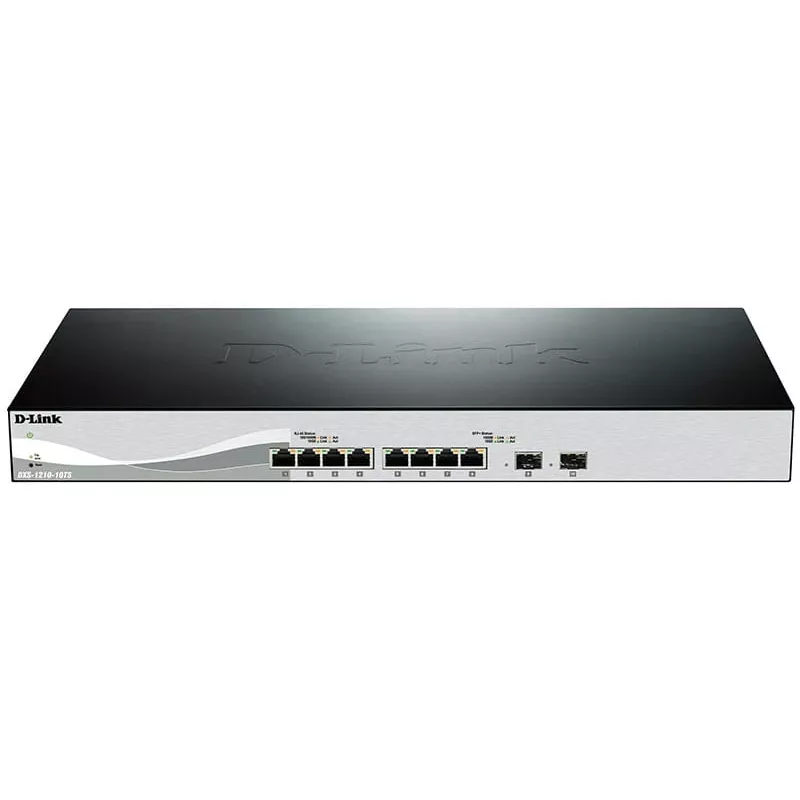 D-Link DXS-1210-10TS Managed L2/L3 10G Ethernet (100/1000/10000) 1U preto, prateado