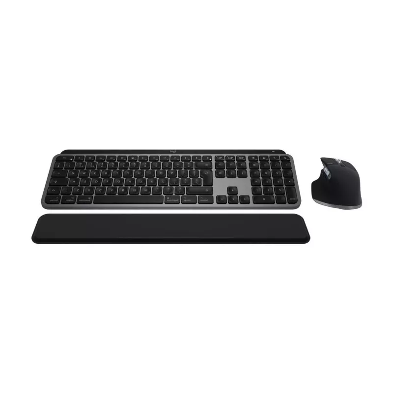 Logitech MX Keys S Combo para Mac, sem fios, conjunto de teclado e rato layout DE, teclas e funções otimizadas para macOS