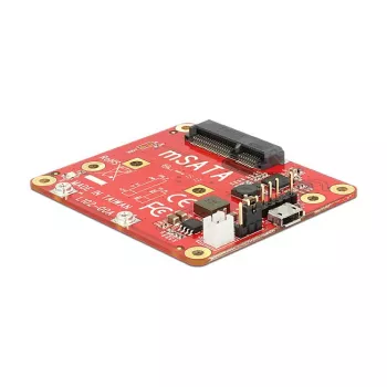 Adaptador mSATA interno DELOCK 62648 com interface host Micro-USB, 6 Gbit/s, 65×56×12 mm