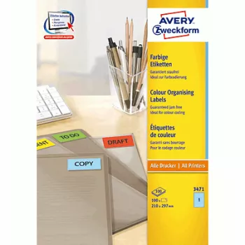 Etiqueta autocolante para impressora AVERY 3471 azul 210 x 297 mm