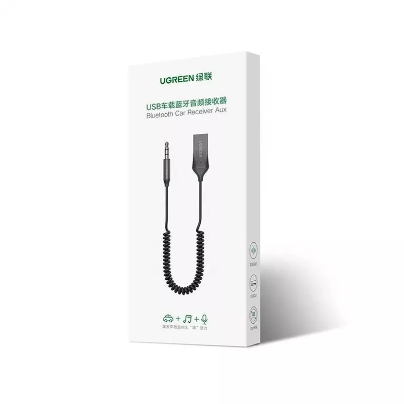 UGREEN CM309 recetor de áudio Bluetooth 5.0, USB, ficha AUX de 3,5 mm, preto