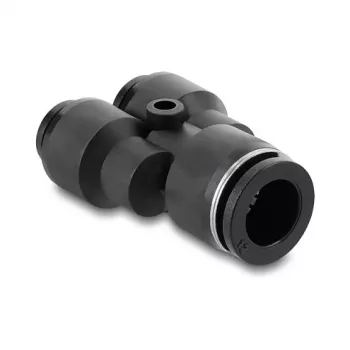 DeLOCK 60753 conector pneumático em Y de 2x8 mm para 1x12 mm com orifício de fixação