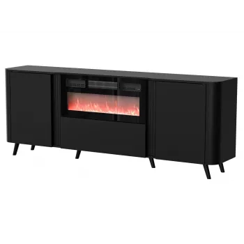 Cómoda Cama Meble Volare 200 x 39 x 75 cm, preto, aglomerado, moldura de 16 mm