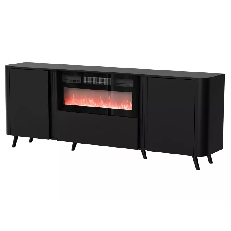 Cómoda Cama Meble Volare 200 x 39 x 75 cm, preto, aglomerado, moldura de 16 mm