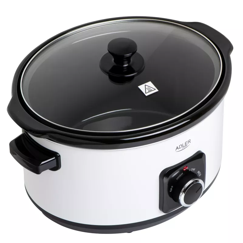 Adler AD 6413r Panela de cozedura lenta, 5,8L, Branco