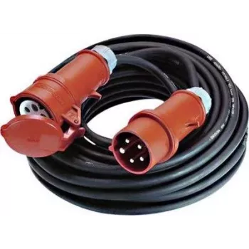 Extensão elétrica para exterior Bachmann 344.170, 5 m de comprimento, 1 tomada AC, preto