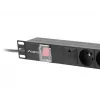 Unidade de distribuição de energia LANBERG PDU-06E-0200-BK — 6 saídas Type-E, 16 A, cabo de 2 m, rack 1HE, 220–250 V