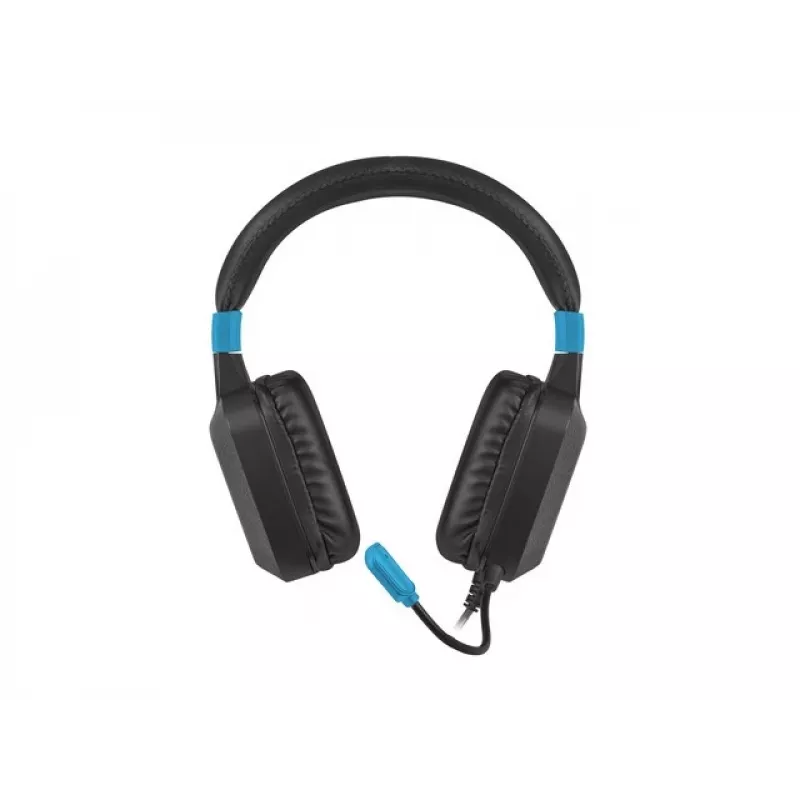 Headset gaming com fios Fury NFU-1584 com microfone de arco, circumaural, 98 dB, 15–25000 Hz, cabo de 2 m, USB e 3,5 mm, azul