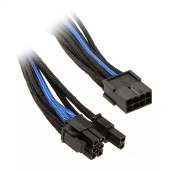Cabo SilverStone PCI-8 pinos para PCIe-6+2 pinos, 250 mm – preto/azul