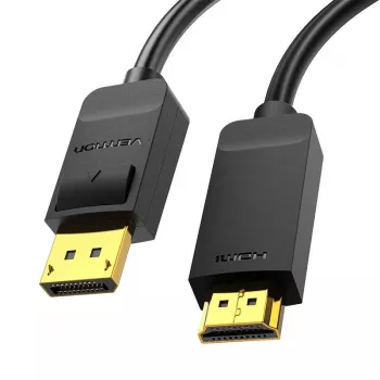 Adaptador de cabo DisplayPort para HDMI Vention HAGBH, 2 m, preto, 7 mm de diâmetro