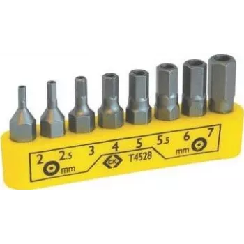 Conjunto de bits sextavados c.k tools T4528 – 8 bits sextavados para chaves de fendas e suportes de bits