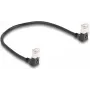 Cabo de rede DeLOCK RJ45 Cat.6A S/FTP fino 90° 0,25 m preto