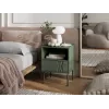 Mesa de cabeceira cama meble TRESSE 44×40×53 cm verde mate, 1 gaveta, conjunto de 2