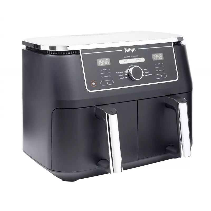Fritadeira de ar quente Ninja AF400EU dupla 9,5 L autónoma 2470 W fritadeira de ar quente preta