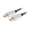 Cabo DisplayPort LANBERG CA-DPDP-20CU-0010-BK — DisplayPort para DisplayPort, 1 m, preto/prateado