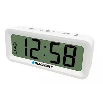 Despertador BLAUPUNKT CL04WH relógio multifunções, branco — termómetro, calendário, função soneca, 88×37×21 mm