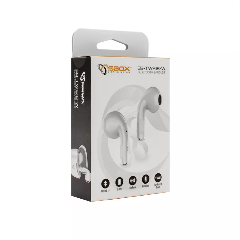 Auscultadores SBOX EB-TWS18 branco